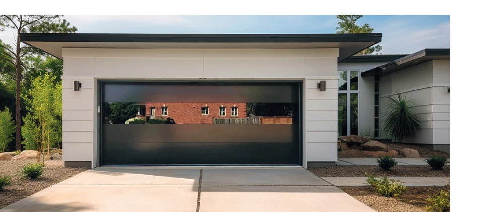 TOHO aluminum frameless garage door — minimalist edge-to-edge glass