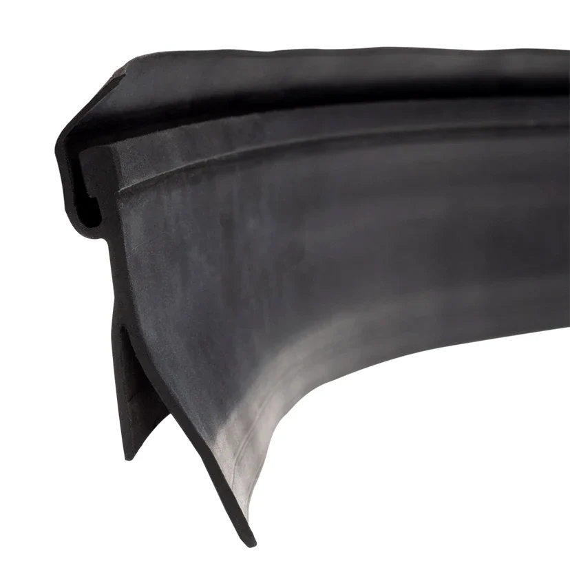 Premium 3-layer triple-fin EPDM rubber garage door bottom seal — the heavy-duty profile Liftime installs in Ottawa